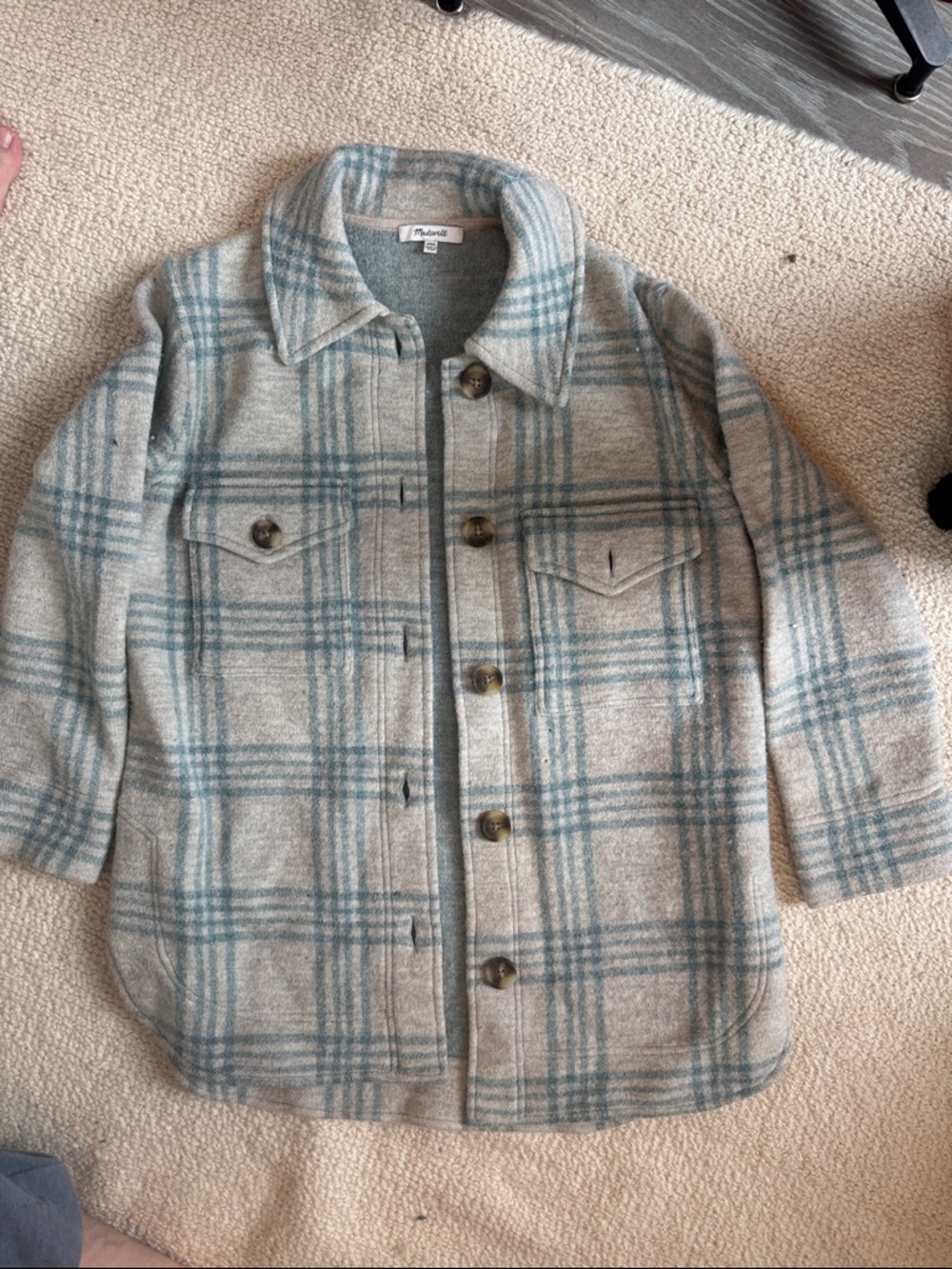 Madewell Plaid Merino Wool Shacket